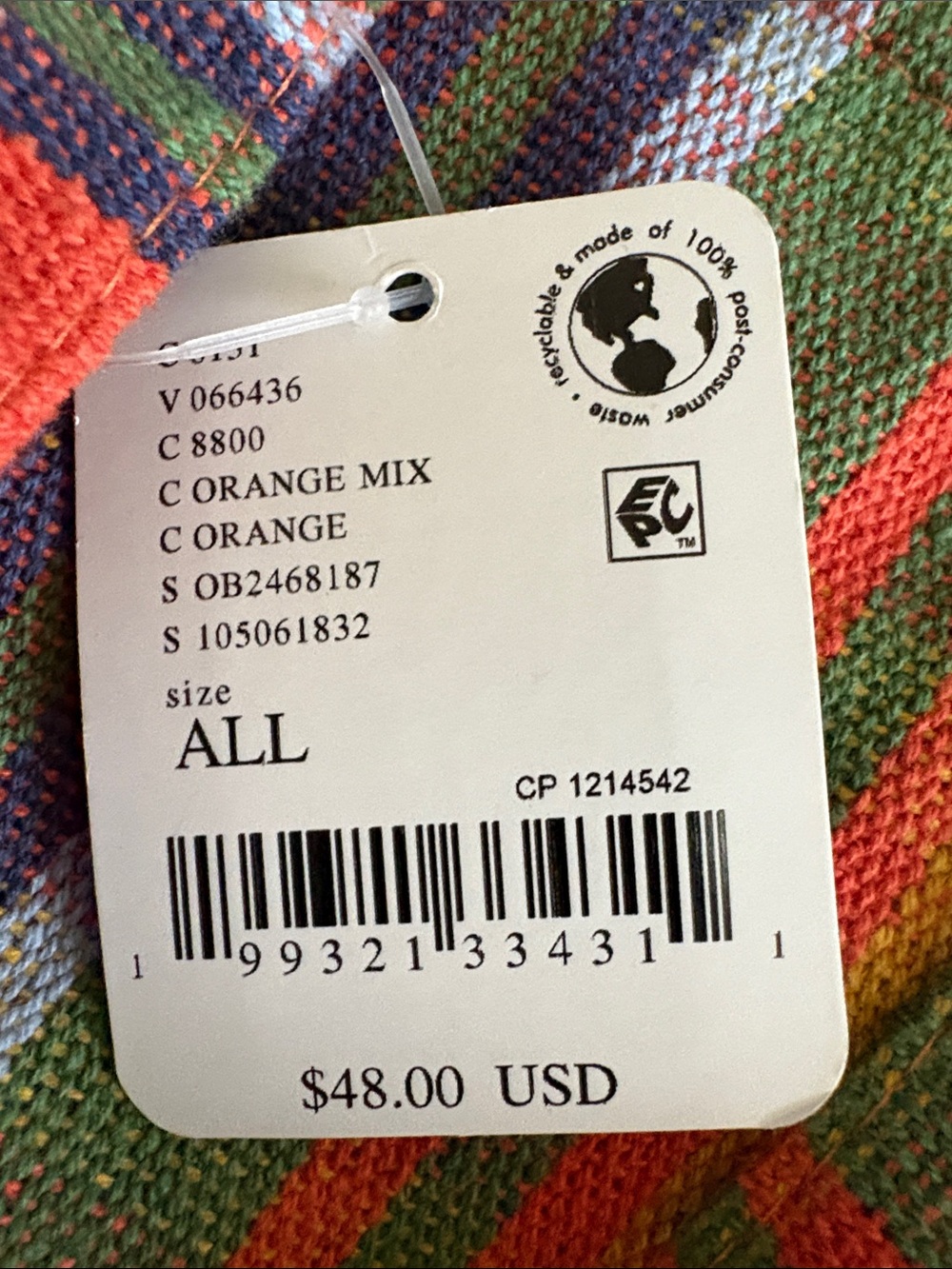 Free People Baby Oksana Striped Canvas Tote in Orange, Green & Purple - Picture 9 of 9